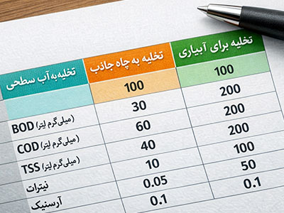 استاندارد خروجی فاضلاب