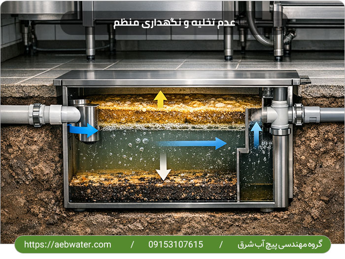 تجمع چربی و لجن در مخزن